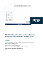 The Following Tables Form Part of A Database Held in A Relational DBMS