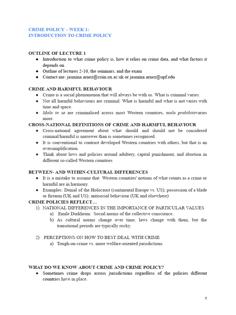 Crime Policy | PDF | Crimes | Crime & Violence