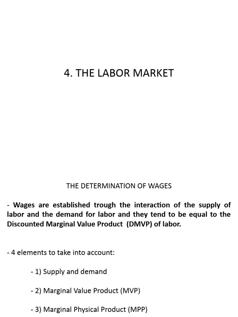 The Labor Market Pdf Labour Economics Minimum Wage