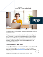 How To Have Your PDF Files Read Aloud To You - Adobe Acrobat