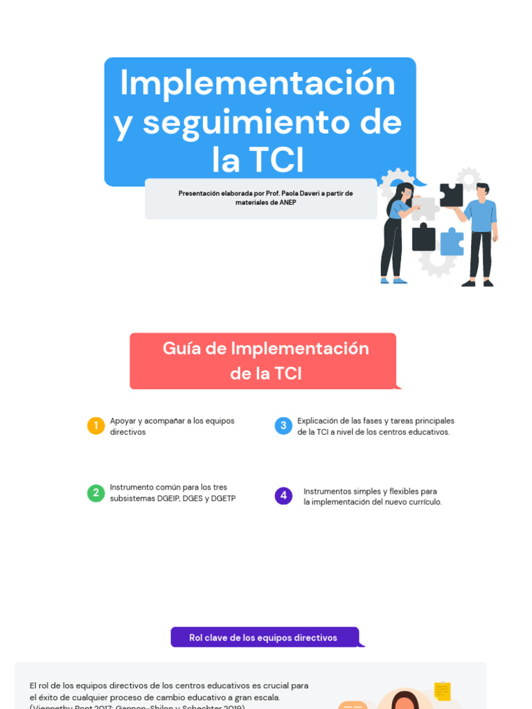 Implementación y seguimiento de la TCI | PDF | Evaluación | Enseñando
