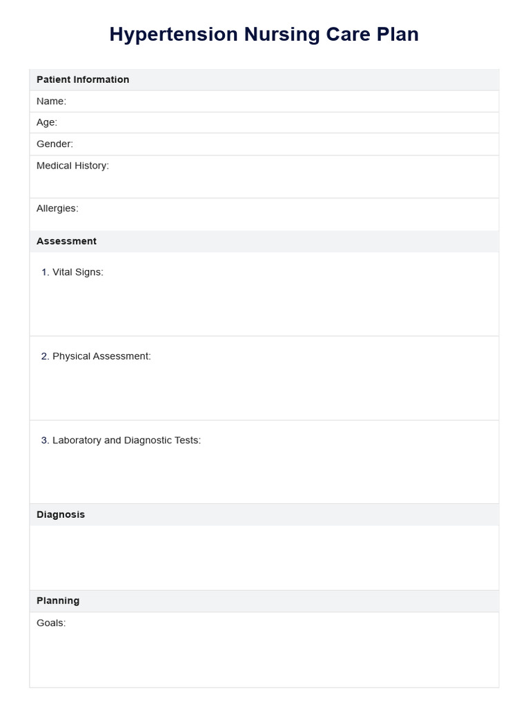 Hypertension Nursing Care Plan Guide | PDF | Wellness | Science ...