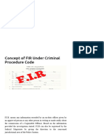 Concept of FIR Under Criminal Procedure Code