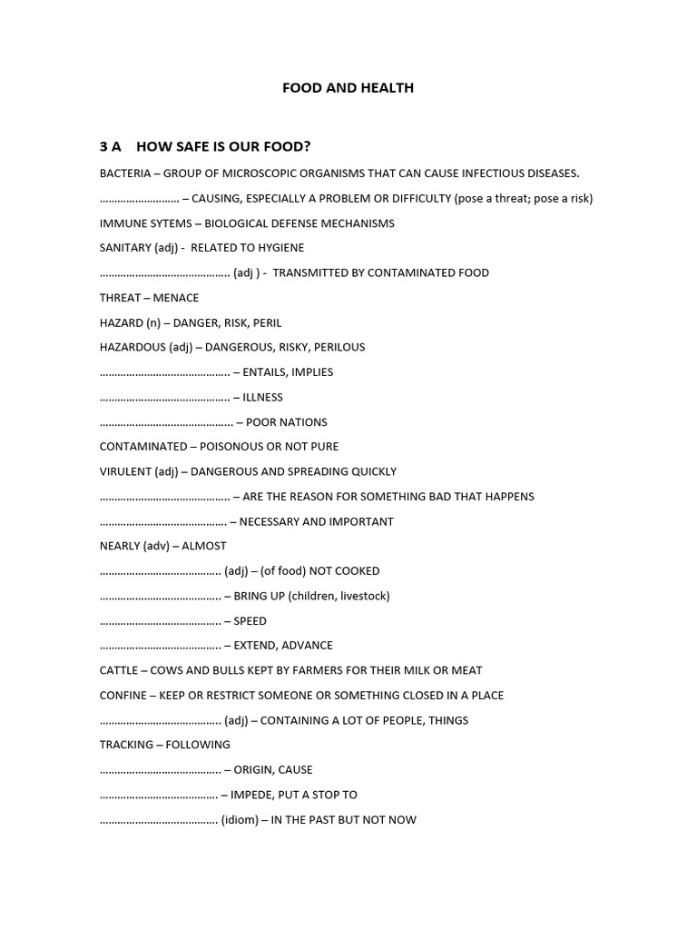 Food Safety and Health Risks Explained | PDF