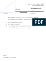 CA1 Question - PEC IT801B - 8th Sem - 4th Yr - 2024