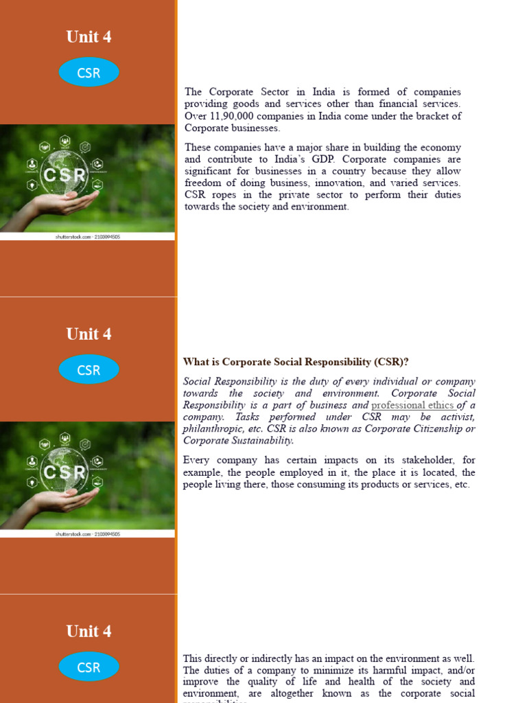 Unit 4 CG | PDF | Corporate Social Responsibility | Business