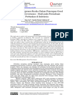 Analisis Manajemen Resiko Dalam Penerapan Good Corporate Governance Studi Pada Perusahaan Perbankan Di Indonesia 2