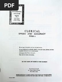 Clerical: Speed and Accuracy