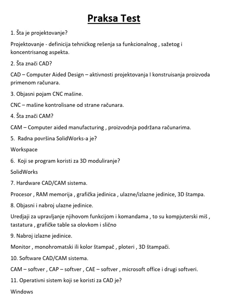 Praksa Test Prvi | PDF