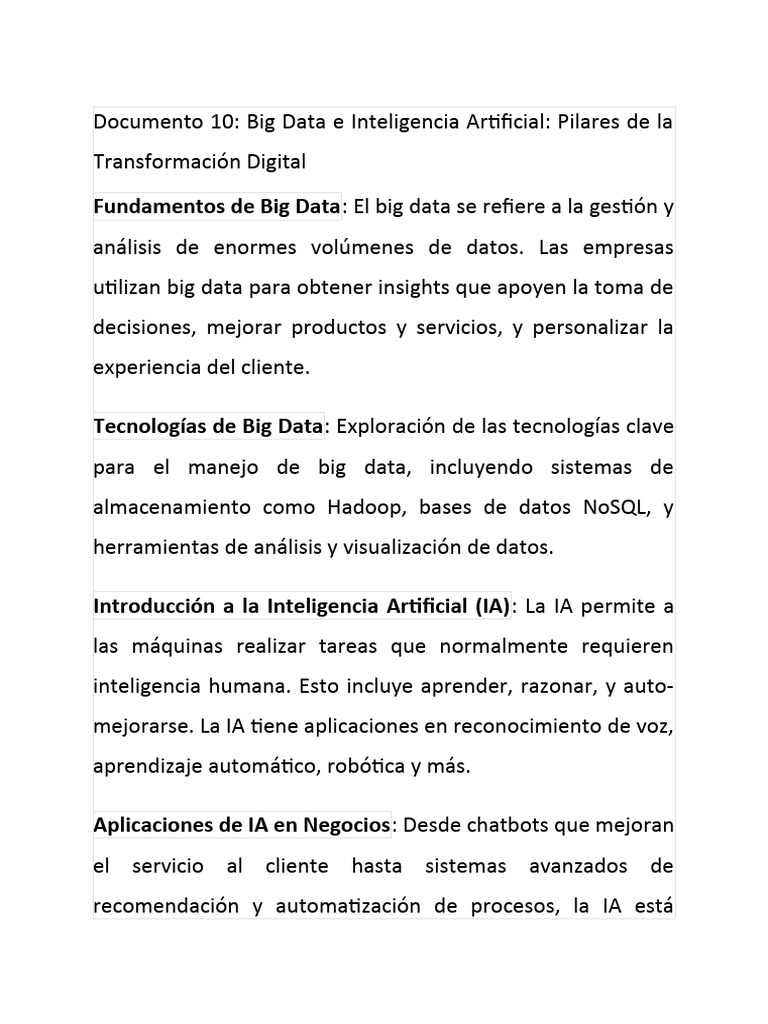 Big Data e IA: Claves de Transformación | PDF | Arte | Informática