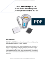 Chlorine Tester, RISEPRO PH & Cl2 Chlorine Level Tester Swimming Pool Water Spa Water Quality Analysis PC-102