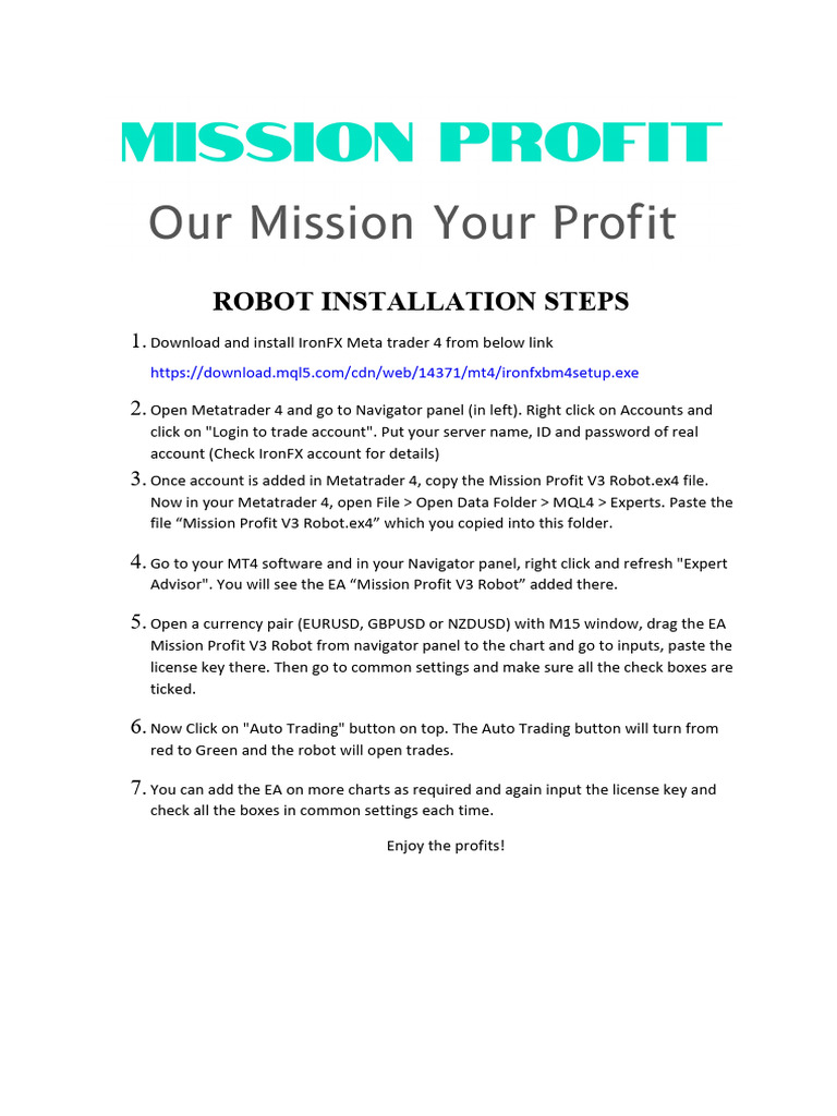 Forex Robot Installation Guide | PDF | Business | Finance & Money ...