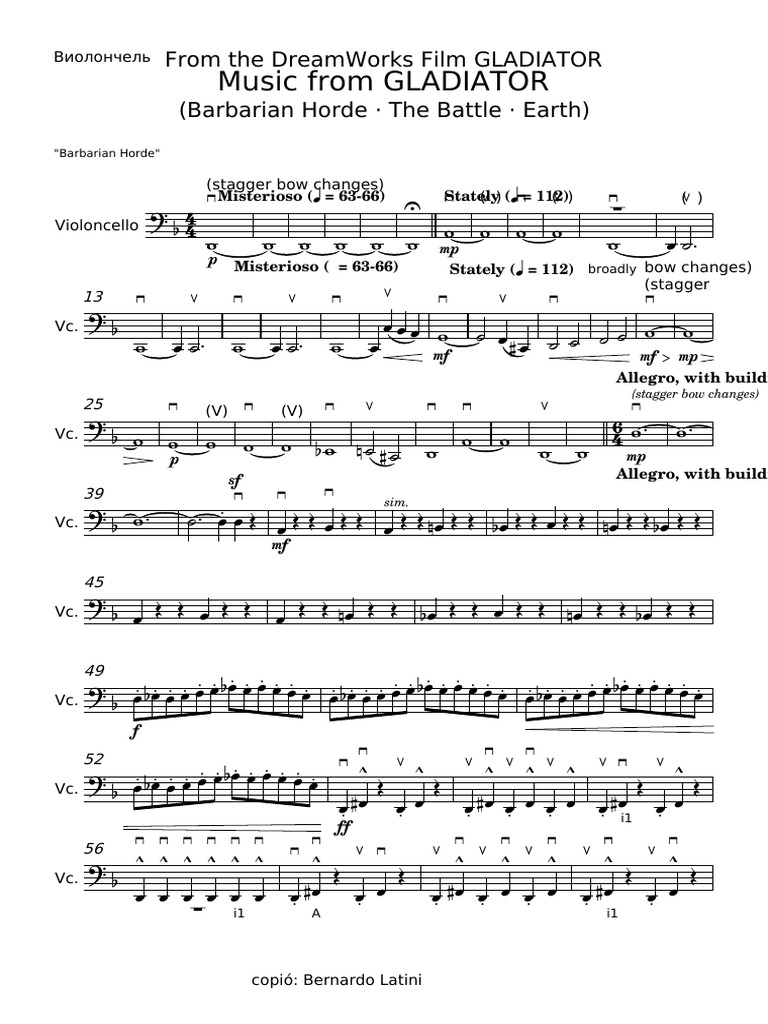 Music From Gladiator: From The Dreamworks Film Gladiator (Barbarian ...