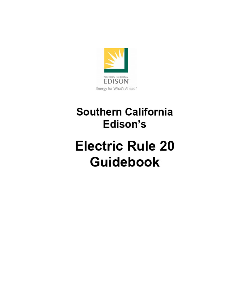 SCE Electric Rule 20 Guidebook PDF Road Surface Easement