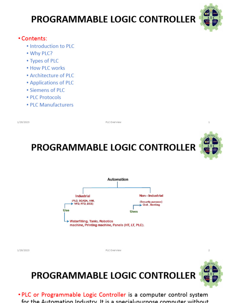Programmable Logic Controller Lecture 6 | PDF | Programmable Logic ...