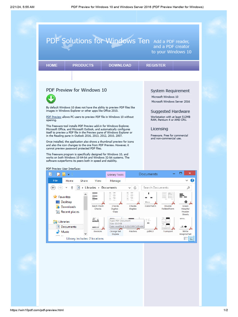 Pdf preview for windows 10 and windows server 2016 pdf preview handler