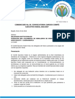 COMUNICADO No. 05. CONVOCATORIA CARGOS COMITE EJECUTIVO NODAL 2024-2027