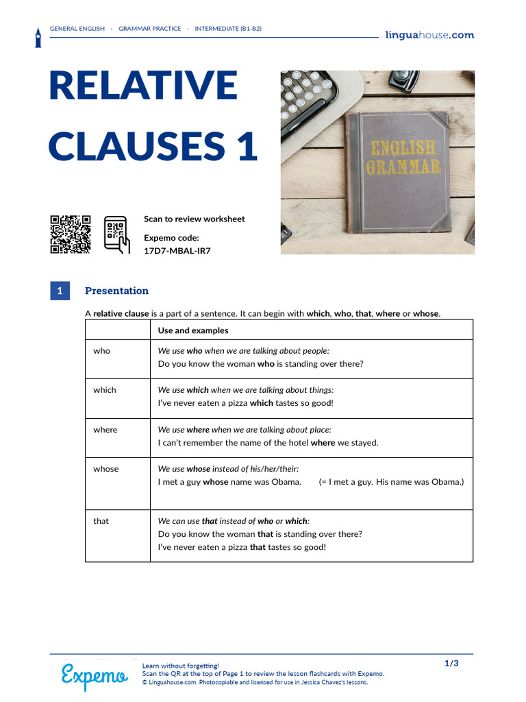Relative clauses 1 british english student ver2 pdf grammar syntax