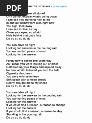 cigarette lyrics Cigarettes & Death. Follow me on my recently launched Substack, Tumblr, or Medium. Username is Zac16 across the board. Posting poems, that have never been used, opinions and confessionals. I also Cigarettes | Kathryn Legendre