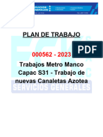 PT - 000562 - 2023 Trabajos Metro Manco Capac S31 - Trabajo de Nuevas Canaletas Azotea
