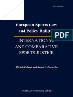European Sports Law and Policy Bulletin - International and Comparative Sports Justice - 2013