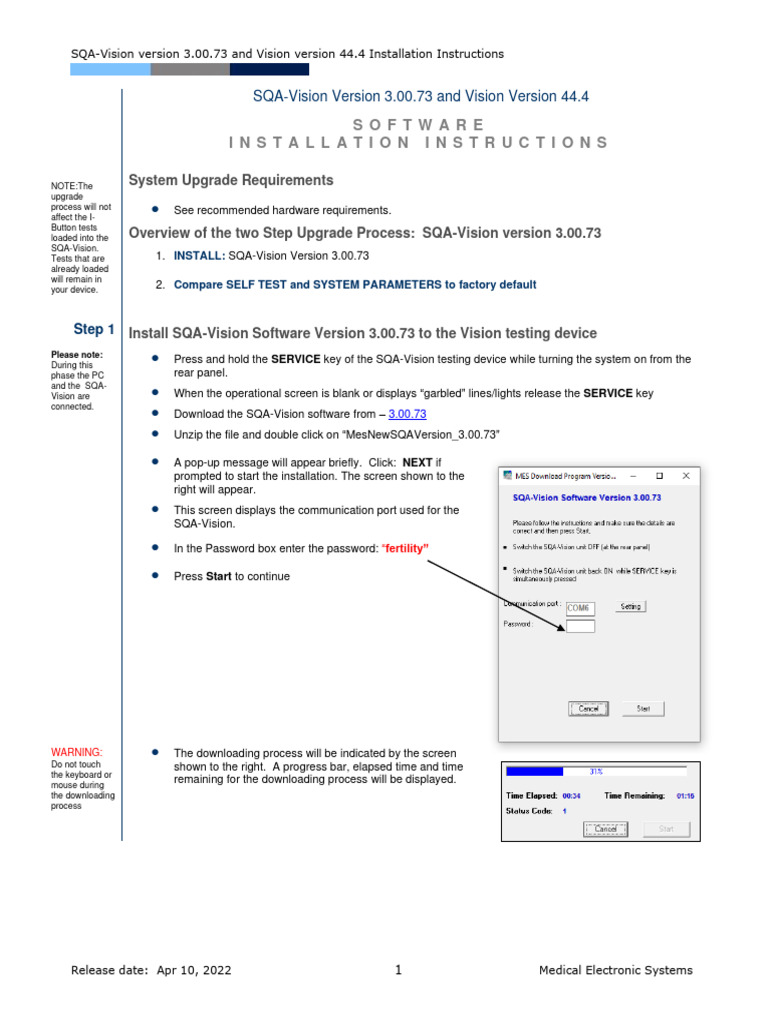 SqaVision Software Install Instructions 3 00 PDF Computer Engineering Computer Science