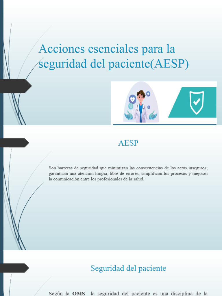 Acciones Esenciales para La Seguridad Del Paciente ( | PDF | Seguridad ...