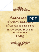 Amahame Y'ukwemera Y'ababatisita Bavuguruye Yo Mu Wa 1689