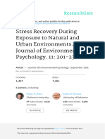 Stress Recovery During Exposure To Natural and Urban Environments Journal of Environmental Psychology Roger S. Ulrich