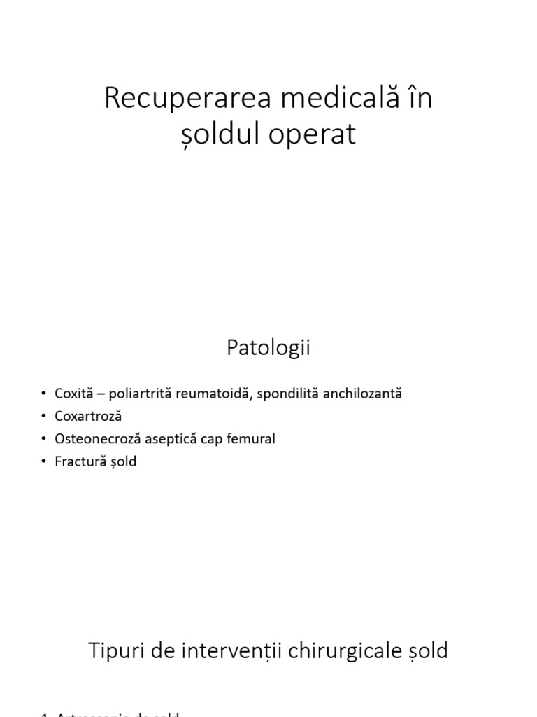 Recuperarea Medicala in Soldul Operat | PDF