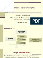 A3 - Met Inv II - GI - Ameaças Validade Interna - Delineamento Grupos Aleatorios