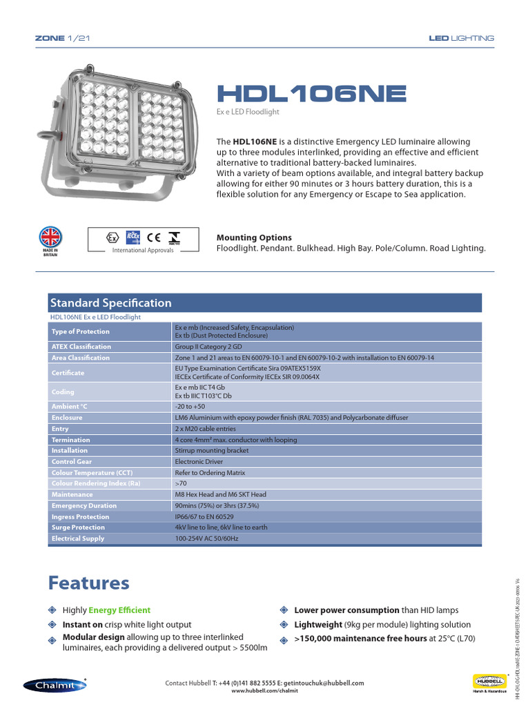 HDL106NE Zone1 Datasheet | PDF | Light Emitting Diode | Lighting