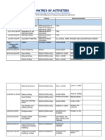 Matrix of Activities DSPC 1
