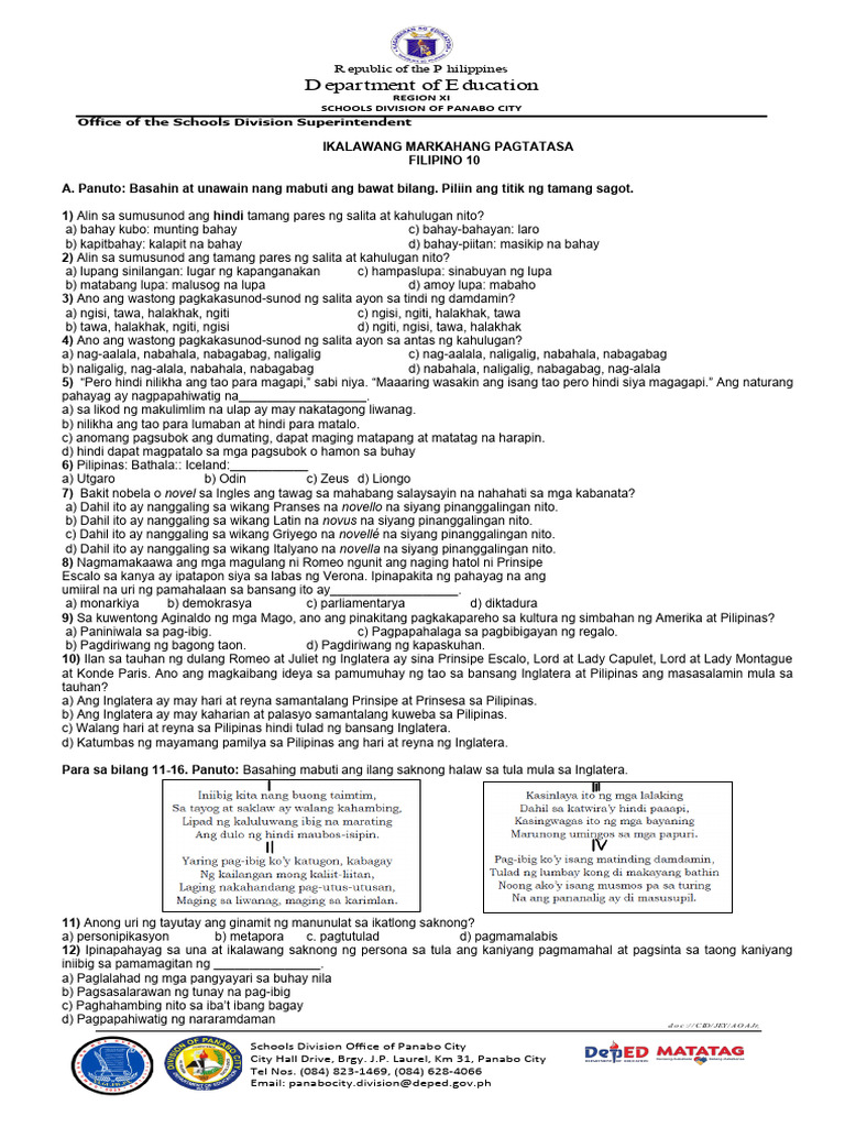 Q2 G10 Filipino | PDF