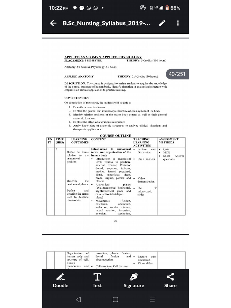 Bsc nursing 1 semester syllabus pdf