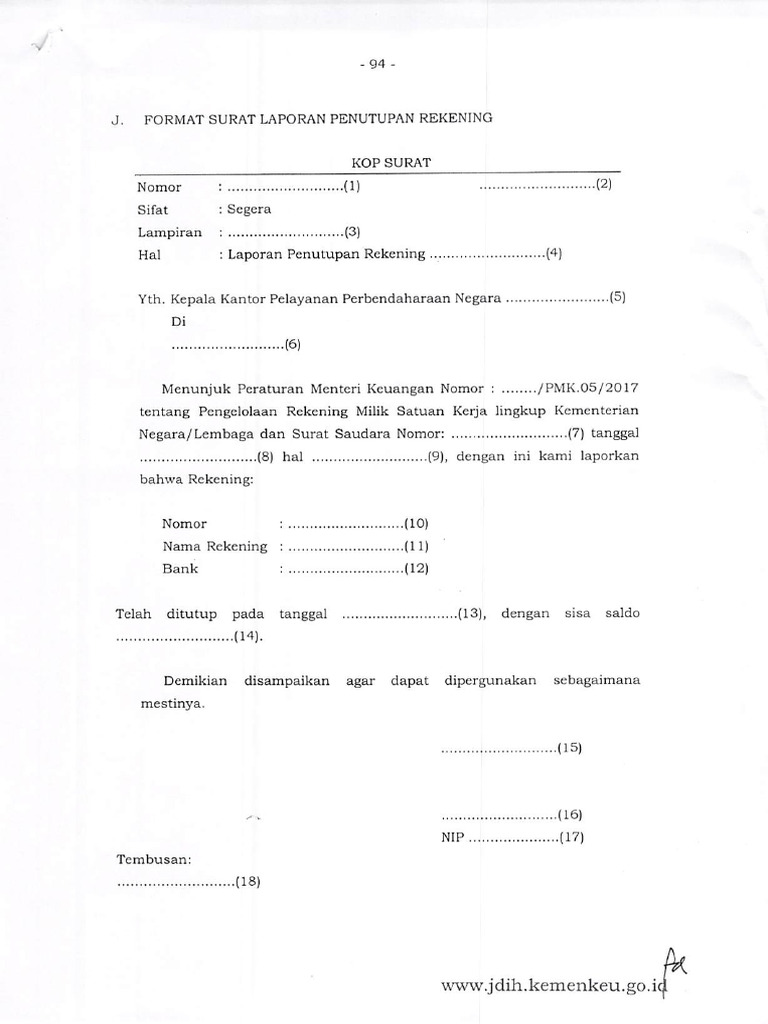 Format Laporan Pentupan Rekening | PDF