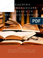 McNARY-ZAK & TODD Eds. (2011) Teaching Undergraduate Research in Religious Studies