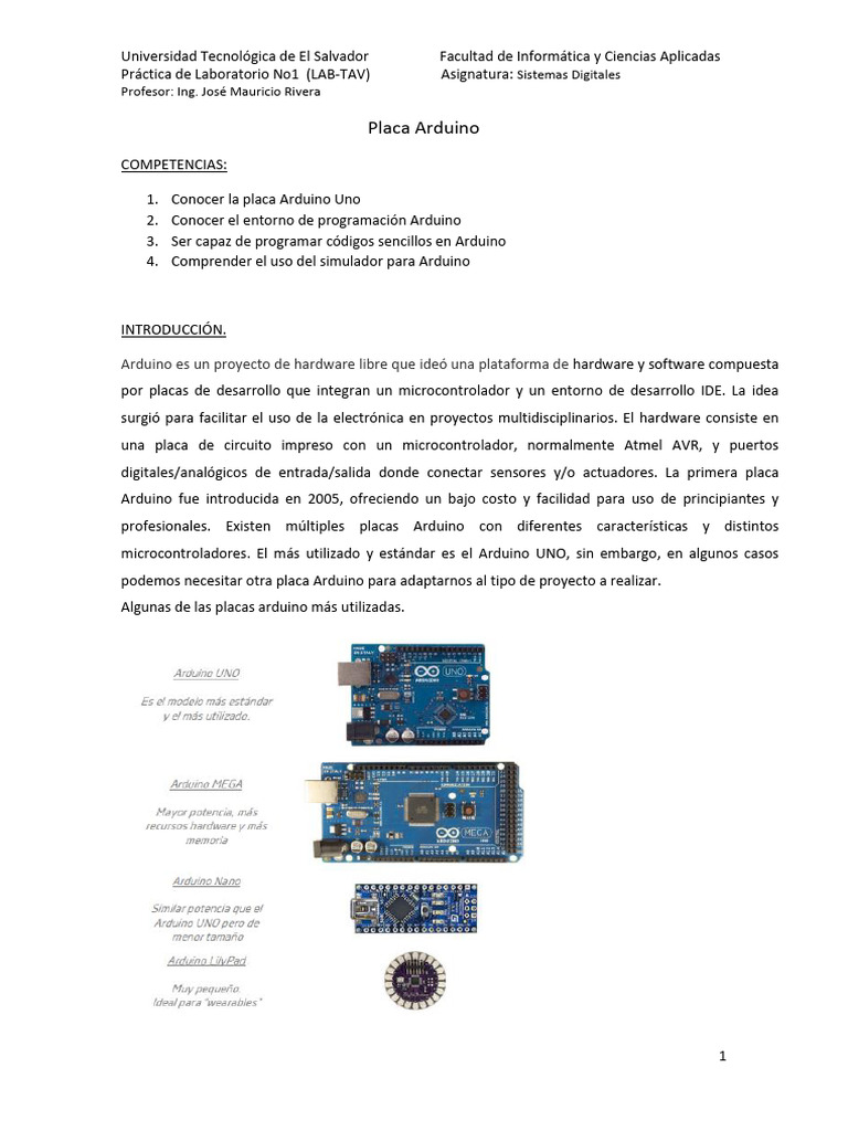 Introducción a Arduino Uno y su IDE | PDF | Arduino | Entorno de ...
