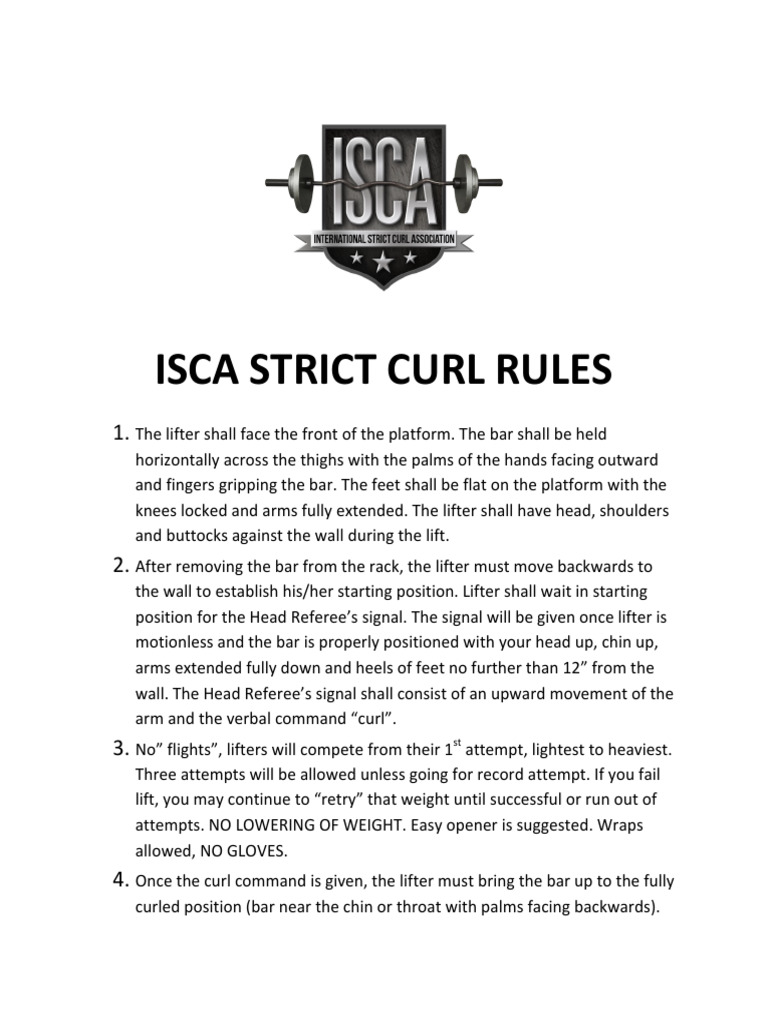 Isca Strict Curl Rules | PDF