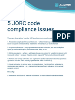 5 JORC Code Compliance Issues