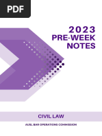 2023 Pre-Week Notes - Civil Law