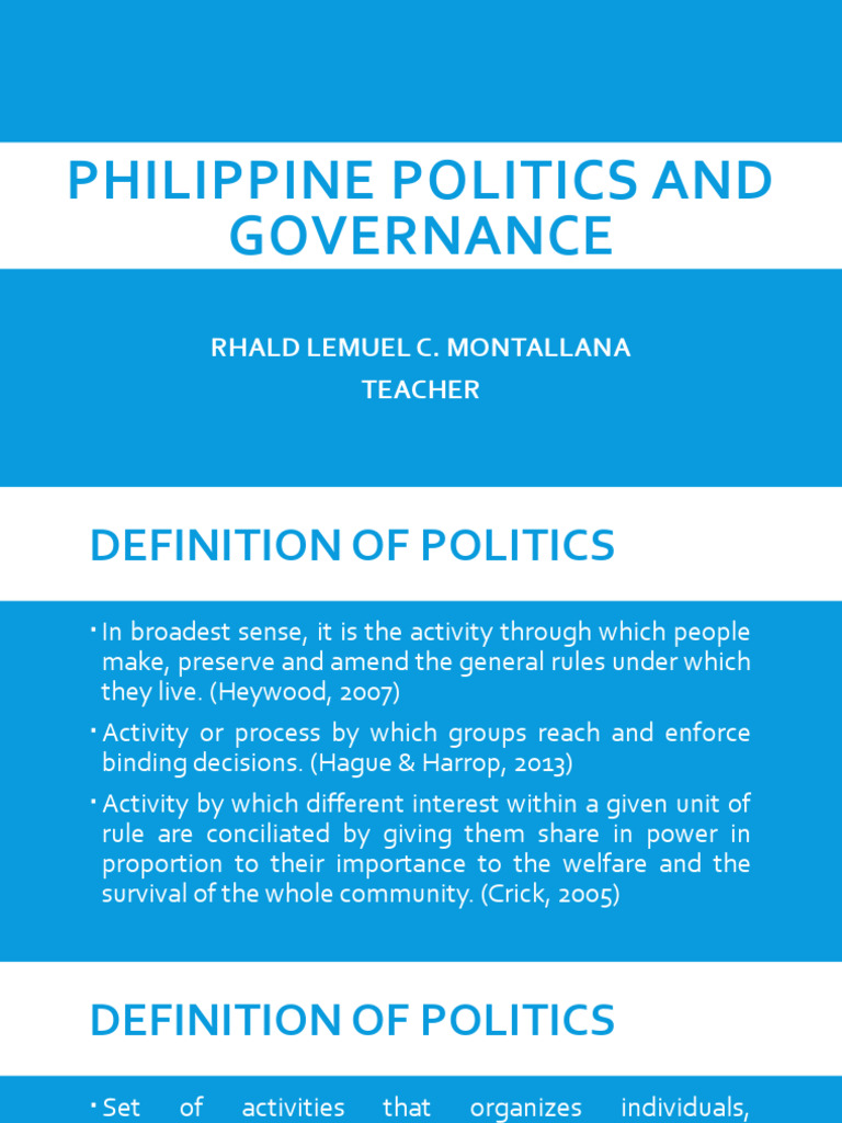Philippine Politics and Governance Overview | PDF | Liberalism ...