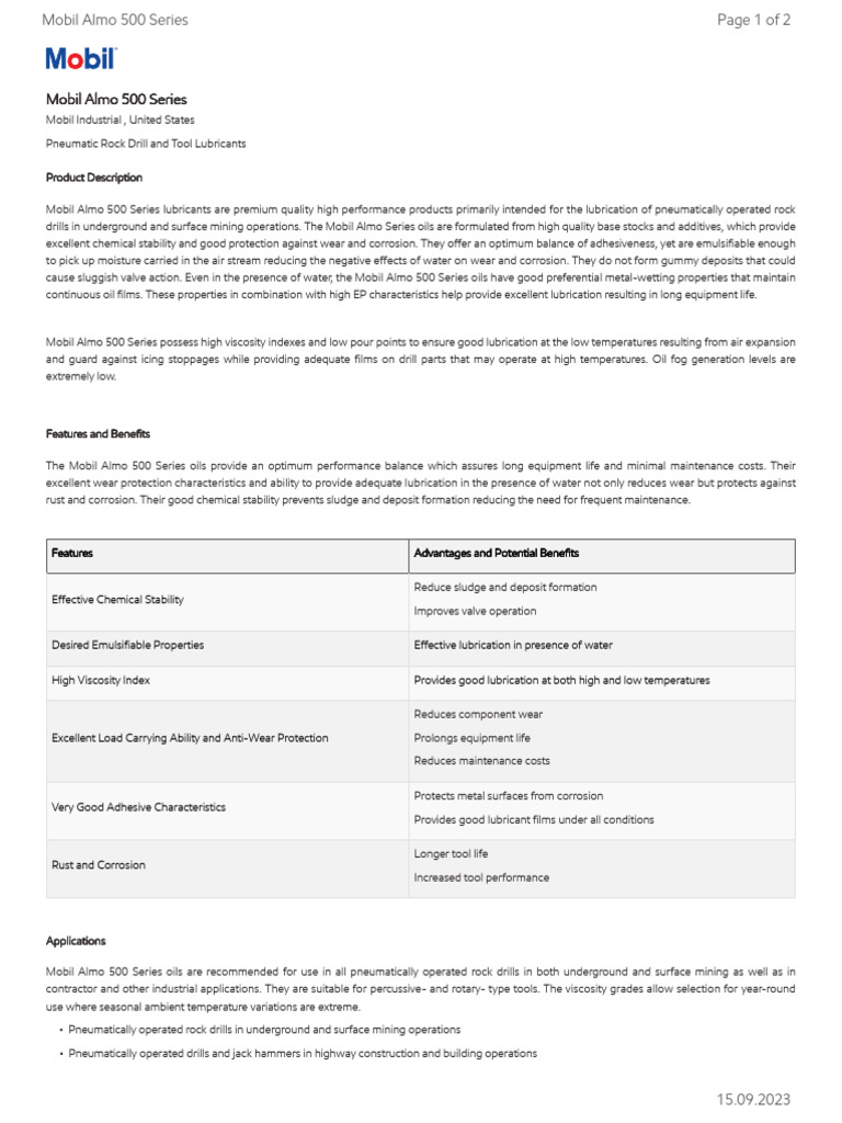 Mobil Almo TDS | PDF | Lubricant | Exxon Mobil
