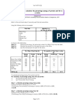 Calculate protein and fat percentages in a food ration