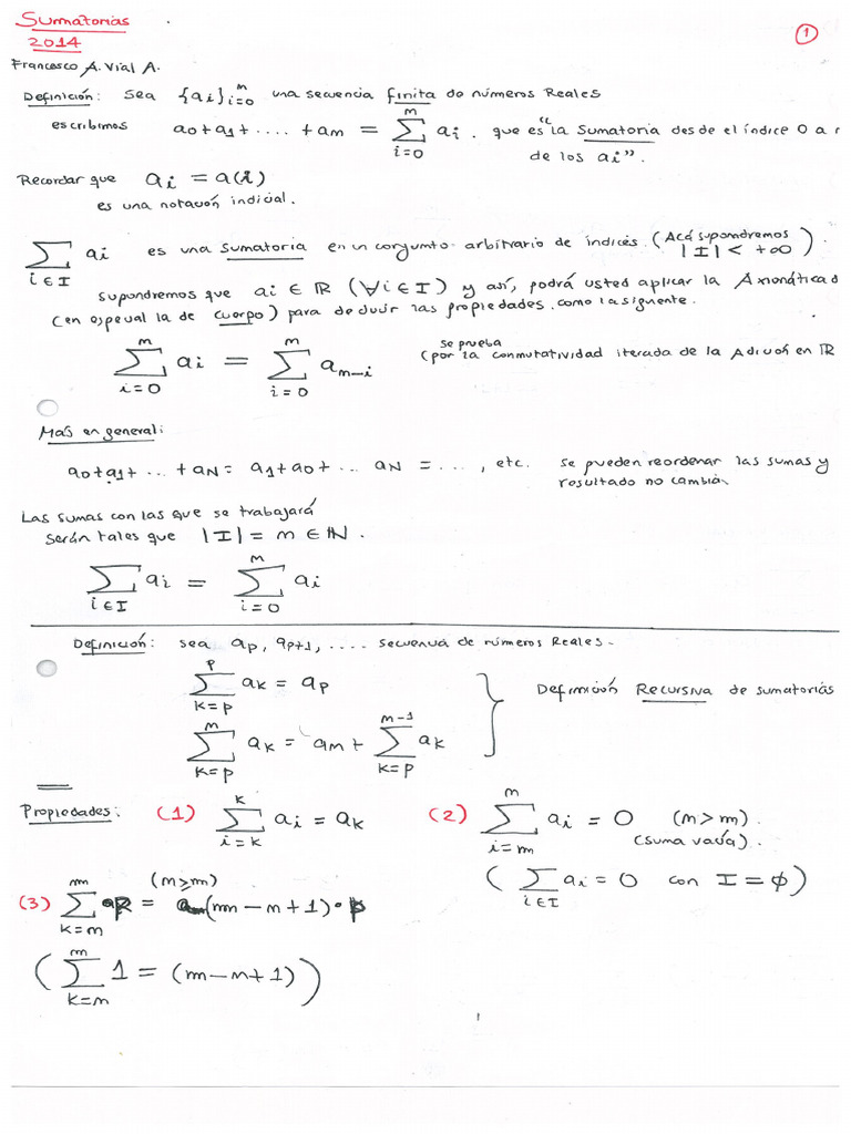 ALG Resumen Sumatorias | PDF