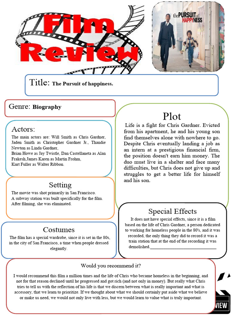 Movie Review Template PDF