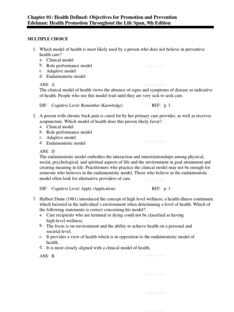 Chapter 1 Health Promotion Pdf Evidence Based Medicine Preventive