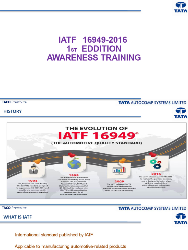 IATF 16949 Awareness Training Overview | PDF | Quality Management ...