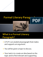 Formal Literary Paragraph Writing