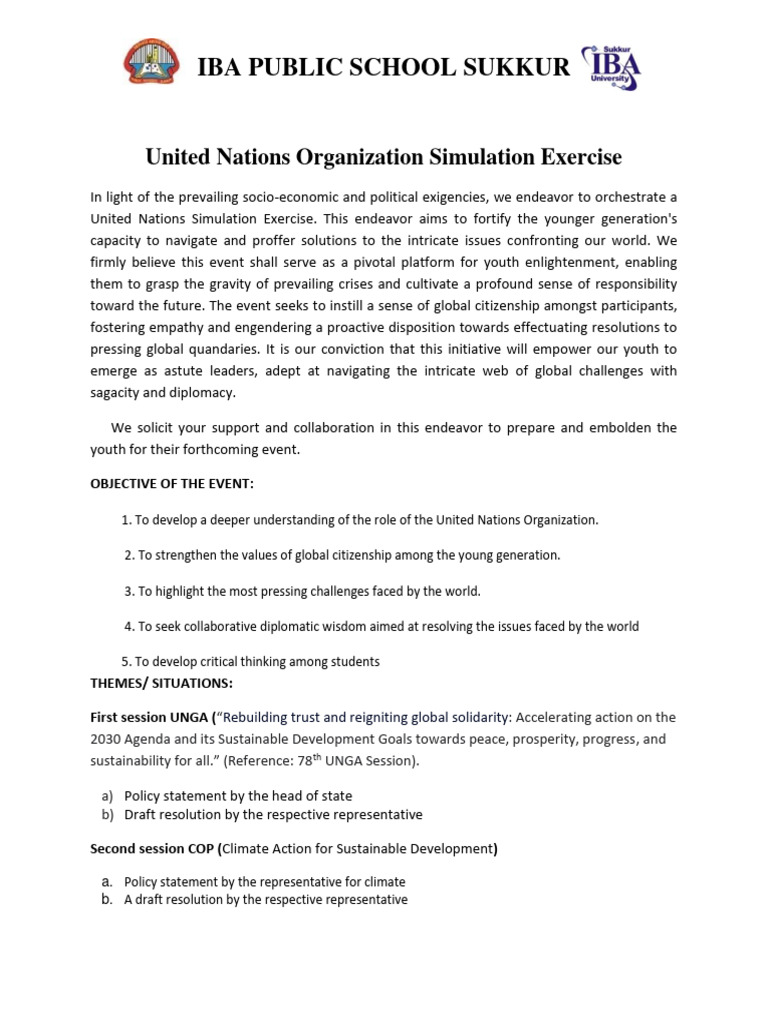 Guidelines Un Simulation Pdf United Nations International Relations